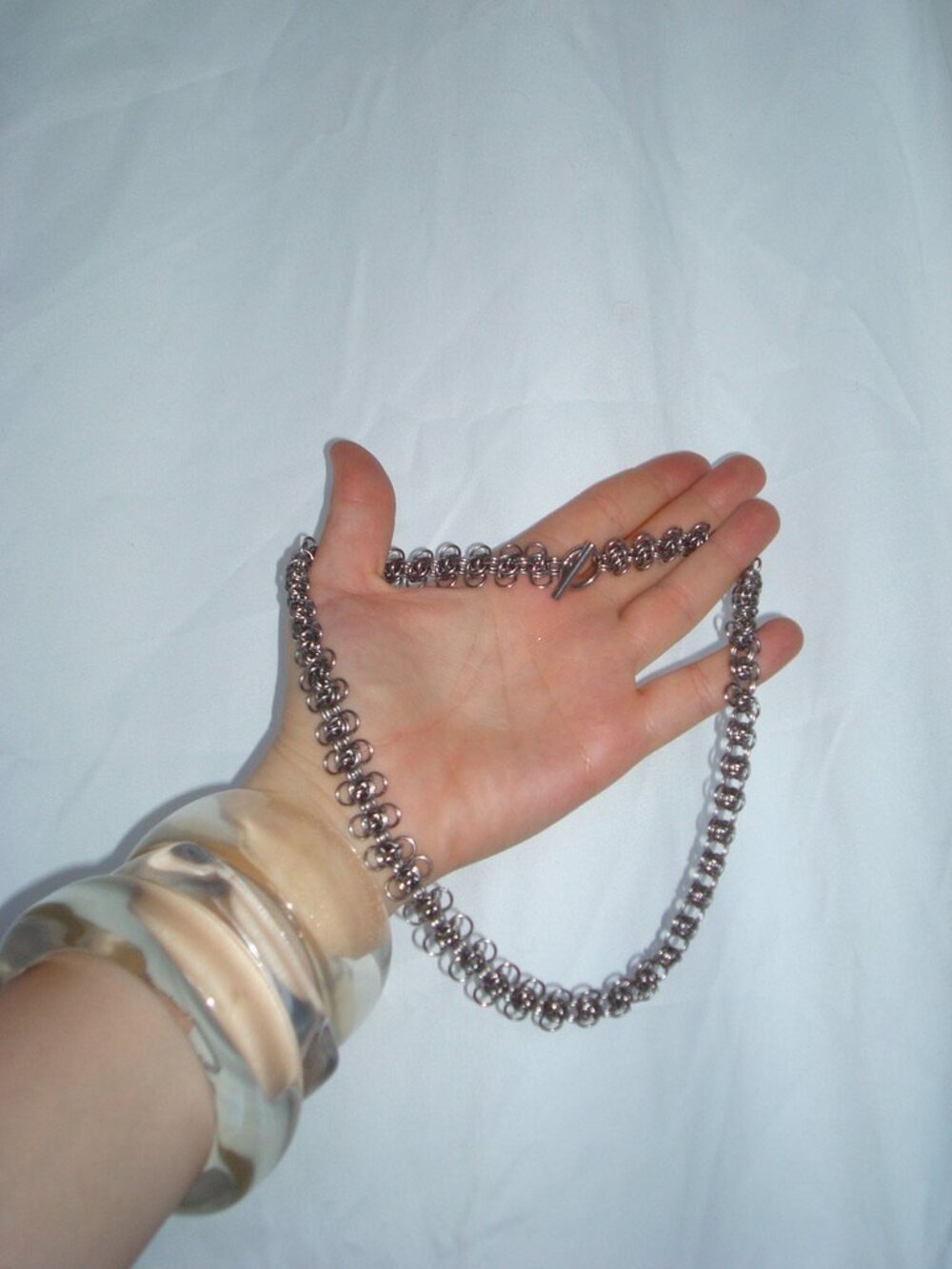 Vintage Byzantine Sterling Chain Necklace